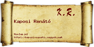 Kaposi Renátó névjegykártya